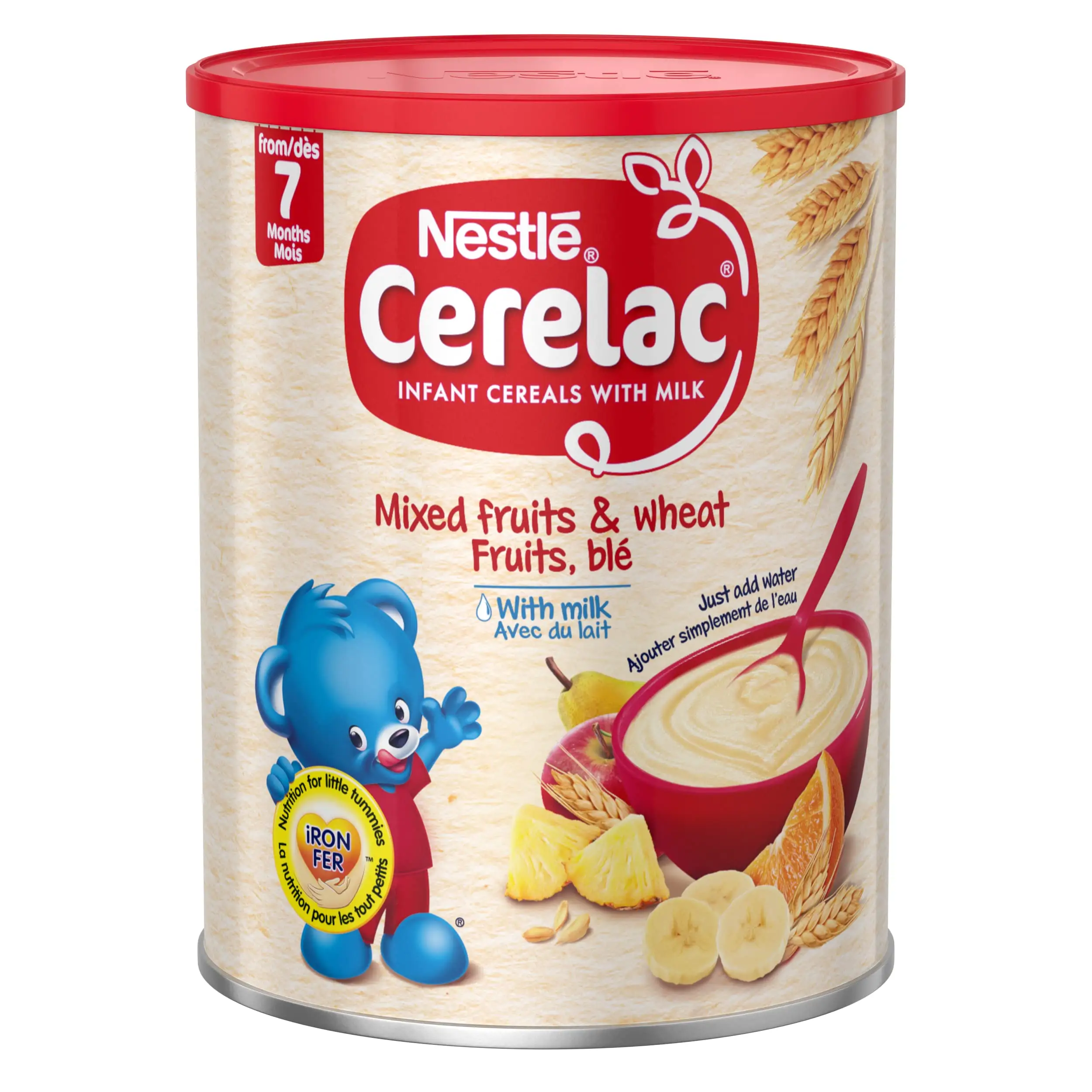 Nestle Cerelac-miel y trigo para bebé, arroz, frutas mezcladas, cereales infantil con leche
