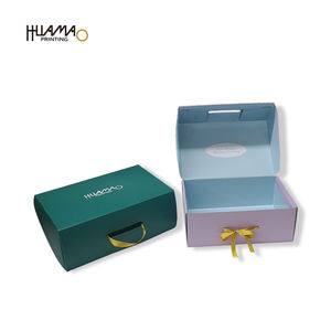 กล่องรองเท้าแบบพับได้ Huamao พร้อมหูหิ้วริบบิ้น ออกแบบตามสั่ง ปั๊มโลโก้ด้วยความร้อน สำหรับบรรจุภัณฑ์รองเท้าและเสื้อผ้า - Product Image 3