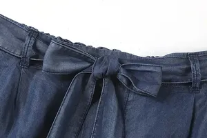 Pantalones cortos de gimnasio de poliéster ligero para mujer, entrenamiento de yoga y correr de secado rápido con cintura alta elástica y bolsillo - Product Image 3