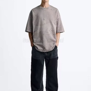 Prix de gros T-shirt pour homme sur mesure fabriqué au Pakistan T-shirt délavé de qualité supérieure pour homme - Product Image 3