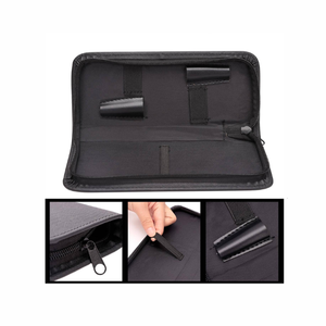 PU Leather Hair Scissor <b>Bag</b> <b>Barber</b> Salon Pouch with Zipper Silver for <b>Barber</b> Groomers Leather case Grooming Essential Tools - Product Image 2