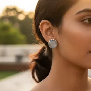 Mancuernillas Plateadas para Hombre con Piedra Preciosa Gris, Regalo de Boda, Joyería de Oro y Diamantes, Clips para Corbata de Ónix - Product Image 3