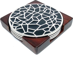 MS INC Design <b>Set</b> <b>Of</b> <b>6</b> Metal <b>Coaster</b> Kitchen Ware Product For Tea Coffee <b>Table</b> Top Decorative <b>Coaster</b> - Product Image 6