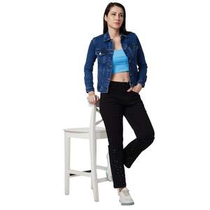 Meilleure qualité nouvelle conception personnalisée meilleure qualité veste en jean pour l'hiver meilleure vente logo personnalisé imprimé col montant coupe parfaite - Product Image 1