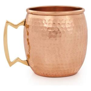 Tasses en cuivre pur à motifs de marteau à la mode pour la maison et le bar avec tasses en céramique manipulées - Product Image 1