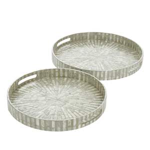 Élégant plateau en nacre fabriqué à la main sur socle en bois utilisé comme plateau alimentaire pour servir du chocolat ou plateau décoratif - Product Image 6