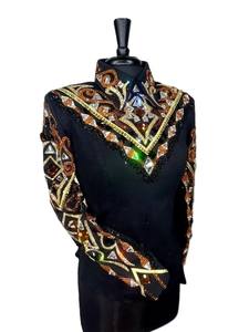 Handmade Western Show jacket Cowgirl Western Show Jackets Stretch Taffeta <b>Fabric</b> Conceal Zipper Show Shirt for Equestrian Wear - Product Image 3