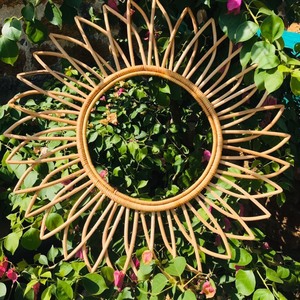 Espejo de pared moderno de ratán con marco Natural, colgante de ratán, decorativo, de alta calidad - Product Image 5