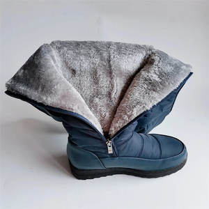 Bottes de neige montantes en daim antidérapantes avec doublure thermique, confortables, en fausse fourrure et caoutchouc, idéales pour l'hiver et l'automne - Product Image 5