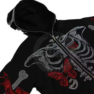 Top qualité produit en ligne nouvel article hommes strass sweats à capuche coton mélangé mode porter confortable porter strass sweats à capuche - Product Image 2