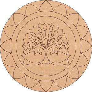 Sous-verre en bois artisanal, rond, découpé au laser, motif floral, sous-verre pour thé, café, salle à manger, décoration de la maison, utilisation de qualité supérieure - Product Image 2