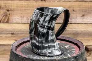 Cuerno para beber de calidad superior de estilo vikingo, diseño de animales naturales hechos a mano para festivales medievales, pulido ecológico - Product Image 5