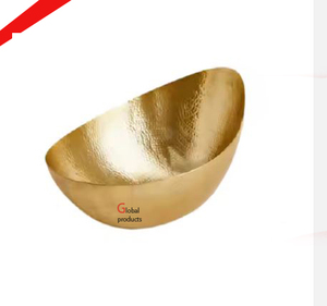 จานเสิร์ฟอาหารดีไซน์ทุบโลหะสีทองสำหรับโรงแรมบ้านและร้านอาหาร - Product Image 1