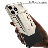 Étui de téléphone ultra fin antichoc en alliage 2024 avec cadre protecteur en PU+AL et dissipation thermique pour 13 14 15 16 Pro Max