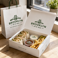 Boîtes à lunch personnalisées avec logo AT PACK |   Boîtes d'emballage alimentaire jetables pour wraps, sandwichs et restaurants