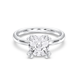 Bague de fiançailles solitaire en or massif pour femme, sertie de diamants Moissanite taille coussin de 2,30 carats E-F/VVS-VS - Product Image 5
