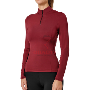 Camiseta atlética para mujer, tela transpirable que absorbe la humedad, elegante, ligera, elástica, para montar a caballo, tops para mujer, oem - Product Image 1