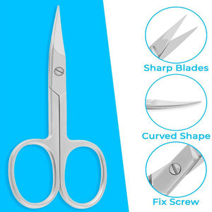 Haute Qualité Manucure Pédicure Ongles Cuticules Ciseaux Supercut Lames Nail Cuticule Remover Ciseaux Avec Étui En Cuir Noir - Product Image 6