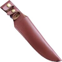 Étui à couteau en cuir véritable de qualité supérieure, housse de lame marron, fermeture à bouton-pression, passant de ceinture, outil de chasse et de camping en plein air