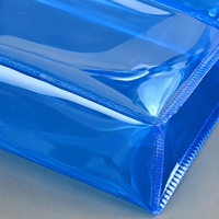 Pochette cosmétique en PVC transparente avec logo personnalisé, étanche, avec fermeture à bouton pression, organiseur de toilette en PVC pour les voyages