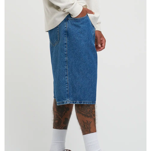 Men's Modern Fit Jorts Casual Straight Jeans Style <b>Light</b> Washed Breathable Denim Solid Color Great for <b>Lounge</b> Outdoor Use Mid - Product Image 6