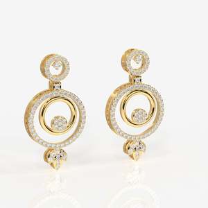 Boucles d'oreilles en or 18 carats serties de diamants de laboratoire Aurelle, bijoux de luxe pour femmes - Product Image 3