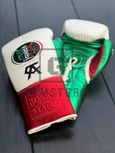 Gants de boxe en cuir de vachette véritable de qualité supérieure, très demandés, avec sangle de poignet réglable et doigts entièrement protégés – Sans boxe, pas de vie. - Product Image 3