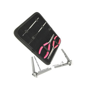 Stainless Steel Hair Extension Set Micro Beads Pliers 1 <b>Crochet</b> Needle Pulling <b>Hook</b> Includes Leather Pouch - Product Image 2