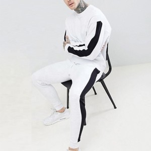Pantalon de survêtement de qualité supérieure pour hommes fabricant de sweat à capuche zippé surdimensionné personnalisé survêtement pour hommes ensemble deux pièces blanc lourd à jambes larges - Product Image 5