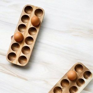 Handmade Premium Quality Mango Acacia Wood <b>Egg</b> Holder Eco-friendly 12-<b>Egg</b> <b>Storage</b> Tray for Home Kitchen Bakery Use - Product Image 6