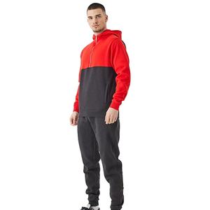 Chándales personalizados para hombre, cálidos, con media cremallera, de alta calidad, corte ajustado, de algodón 100% de 380 g/m², estampados, para correr en invierno - Product Image 1