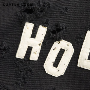 เสื้อฮู้ดสวมหัวโอเวอร์ไซส์ของผู้ชายออกแบบลายโลโก้เรียงรายออกแบบได้เองปักลายไวรัสโพลีเอสเตอร์สไตล์ใหม่ออกแบบโลโก้ได้ตามต้องการ - Product Image 3