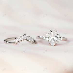 Anillo de Compromiso y Matrimonio de Oro Sólido de 18K con Diamante Cultivado en Laboratorio con Certificación IGI, Estilo Chevron Brillante, Joyería de Moda para Fiesta - Product Image 4