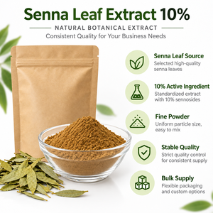 LongBio Estratto in Polvere di Foglie di Senna Sennoside A+B 10% HPLC Estratto Erboristico di Cassia Acutifolia Fornitura all'Ingrosso OEM ODM - Product Image 3