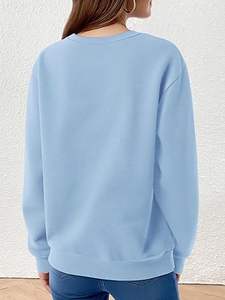 Sweat-shirt à col rond en coton biologique 100% de qualité supérieure, personnalisé, unisexe, surdimensionné, en molleton lourd, à col rond pour femmes - Product Image 3