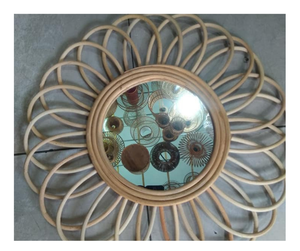 Miroir en rotin côtier fabriqué au Vietnam-Miroir en rotin personnalisé aux teintes naturelles, fabriqué à la main pour un charme mural unique et intemporel - Product Image 1