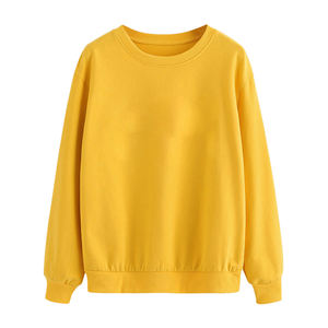 Sudaderas clásicas para mujer, jersey de cuello redondo de Color sólido, cómodo algodón de manga larga para gimnasio, Fitness, correr y uso diario - Product Image 5