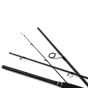 Canne à pêche à l'achigan 4 pièces en carbone 24T Guides en céramique Poignée EVA Poignée arrière fendue Puissance moyenne Étui semi-rigide Utilisation en eau salée - Product Image 6