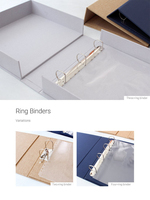 Luxuriöse Klappbox mit 3-Ring-Ordner |   Premium-Aktenbox für Dokumente, Erinnerungsstücke & Fotoalben
