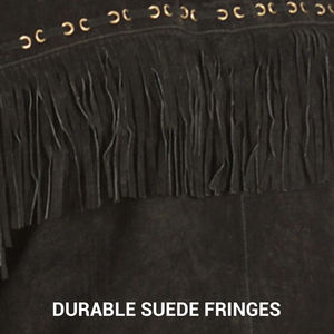 Chaqueta de cuero de lujo con flecos Western Cowboy Chic - Product Image 4