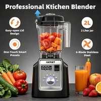Licuadora y Trituradora de Cocina, Trituradora de Hielo Comercial, Licuadora de Alta Resistencia para Smoothies, Licuadora con Temporizador de 2L