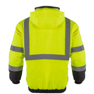 Chaqueta DE SEGURIDAD OEM para invierno, chaquetas de seguridad reflectantes para construcción de carreteras, chaqueta de trabajo personalizable de poliéster - Product Image 6