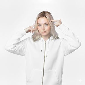 Sudadera con Capucha de Algodón 100% Tejida y Estampada de Moda Urbana para Mujer, Estilo Simple, Ajuste Holgado para Entrenamiento de Invierno con Cremallera Personalizada - Product Image 4