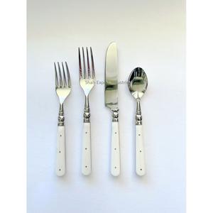 Ensemble de couverts en acier inoxydable populaire avec manche en os d'ivoire pour la maison et la table de mariage, vaisselle en argent, ensemble de couverts - Product Image 4