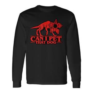 Posso accarezzare quella canotta? T-shirt a maniche lunghe per gli amanti dei cani Strangers Demodogs T-shirt promozionale - Product Image 1