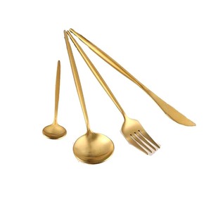 Ensemble de couverts de luxe en acier inoxydable plaqué or de haute qualité avec poignée martelée ensemble de couverts pour mariage à la maison - Product Image 2
