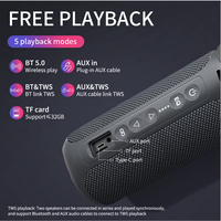 Cyboriss S7 Speaker ganda 40W IPX7, Subwoofer tahan air kelas atas EQ suara Surround beralih Audio keras nirkabel daya tinggi