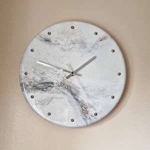 The CRAFT EXIM Luxury Natural Marble Quartz <b>Art</b> <b>Deco</b> <b>Desk</b> Clock Decorative Home Office <b>Desk</b> Timepiece Premium Handcrafted - Product Image 2