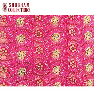 Indian George Pearl Beaded Pink Color High Quality Net Fabric African Wrappers For Women Party Wear