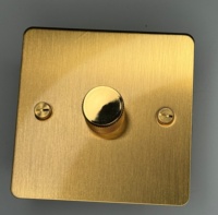 Interruptor de Luz de Latón de Nuevo Diseño, Regulador de Intensidad Doble para Ventilador, Panel de Acero Inoxidable de 500W